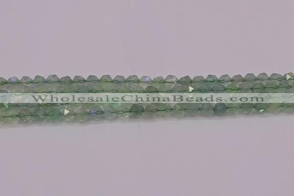 CFL1401 15.5 inches 6mm faceted nuggets green fluorite beads