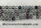 CFL1474 15.5 inches 12mm round AA grade fluorite gemstone beads