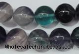 CFL154 15.5 inches 14mm round natural fluorite gemstone beads wholesale