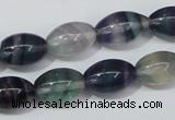 CFL158 15.5 inches 10*15mm rice natural fluorite gemstone beads