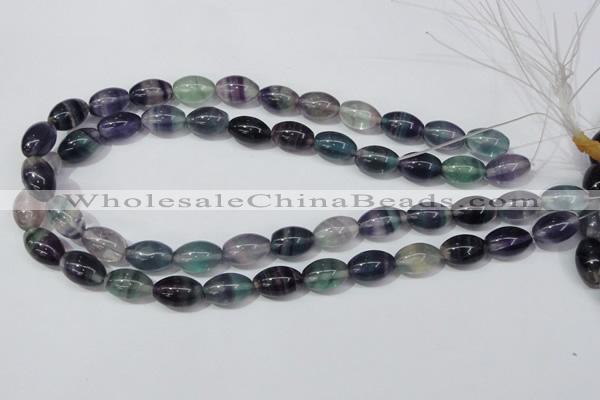 CFL158 15.5 inches 10*15mm rice natural fluorite gemstone beads