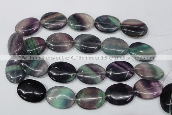 CFL172 15.5 inches 25*35mm oval natural fluorite beads wholesale