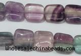 CFL174 15.5 inches 14*14mm square natural fluorite beads wholesale