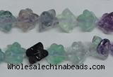 CFL304 15.5 inches 12*12mm carved cube natural fluorite beads