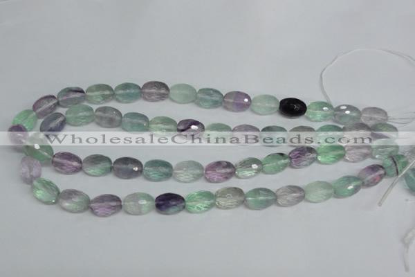 CFL307 15.5 inches 10*14mm faceted rice natural fluorite beads