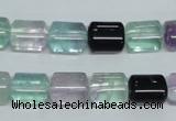 CFL329 15.5 inches 8*12mm flat column natural fluorite beads