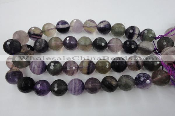 CFL408 15.5 inches 20mm faceted round rainbow fluorite beads