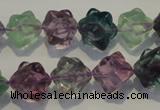 CFL482 15.5 inches 10*10mm carved cube natural fluorite beads