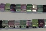 CFL488 15.5 inches 6*6mm cube natural fluorite beads