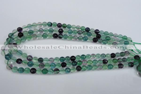 CFL62 15.5 inches 8mm faceted round A grade natural fluorite beads