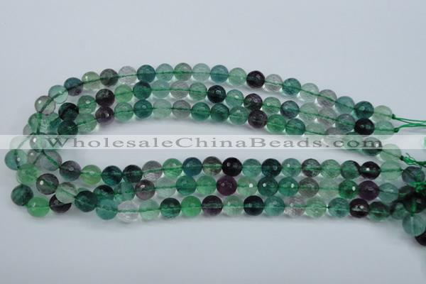 CFL63 15.5 inches 10mm faceted round A grade natural fluorite beads