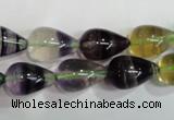 CFL766 15.5 inches 10*16mm teardrop rainbow fluorite gemstone beads