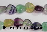 CFL788 15.5 inches 8mm heart rainbow fluorite gemstone beads