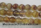 CFL802 15.5 inches 8mm round yellow fluorite gemstone beads