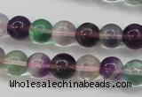 CFL903 15.5 inches 7mm round rainbow fluorite gemstone beads