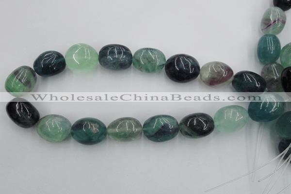 CFL955 15.5 inches 20*26mm nuggets natural fluorite beads wholesale