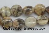 CFS07 15.5 inches 12mm flat round natural feldspar gemstone beads