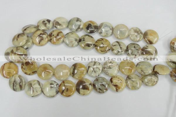 CFS204 15.5 inches 20mm flat round natural feldspar gemstone beads