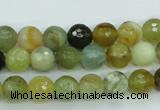 CFW03 15.5 inches 8mm faceted round flower jade beads wholesale