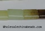 CFW142 15.5 inches 12*16mm flat tube flower jade gemstone beads