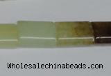 CFW144 15.5 inches 15*20mm flat tube flower jade gemstone beads