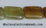 CFW151 15.5 inches 15*20mm rectangle flower jade gemstone beads