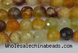 CFW211 15.5 inches 6mm faceted round flower jade beads