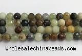 CFW221 15.5 inches 12mm faceted round flower jade beads