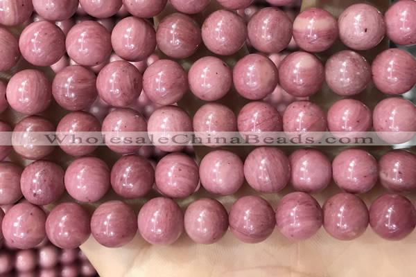 CFW54 15.5 inches 12mm round natural pink wooden jasper beads