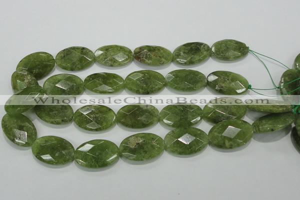 CGA105 15.5 inches 20*30mm faceted oval natural green garnet beads