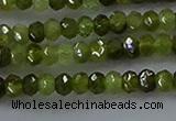 CGA156 15.5 inches 2.5*4mm faceted rondelle green garnet beads