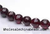 CGA19 15.5 inches 4mm faceted round natural garnet gemstone beads Wholesale