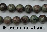 CGA304 15.5 inches 12mm round red green garnet gemstone beads