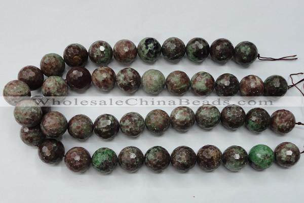 CGA316 15.5 inches 16mm faceted round red green garnet gemstone beads