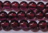 CGA356 15 inches 3mm round natural red garnet beads wholesale