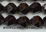 CGA453 15.5 inches 12mm faceted nuggets natural red garnet beads