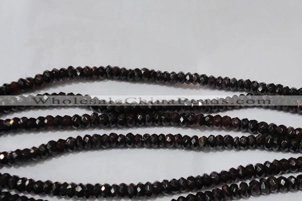 CGA458 15.5 inches 4*6mm faceted rondelle natural red garnet beads