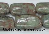 CGA64 15.5 inches 20*30mm rectangle red green garnet gemstone beads