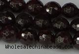 CGA663 15.5 inches 8mm faceted round red garnet beads wholesale