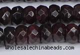 CGA679 15.5 inches 5*9mm faceted rondelle red garnet beads