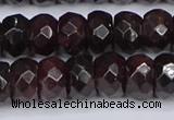 CGA680 15.5 inches 6*11mm faceted rondelle red garnet beads