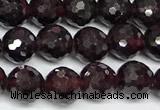 CGA736 15 inches 6mm faceted round red garnet beads