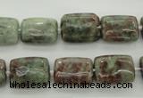 CGA74 15.5 inches 10*14mm rectangle red green garnet gemstone beads