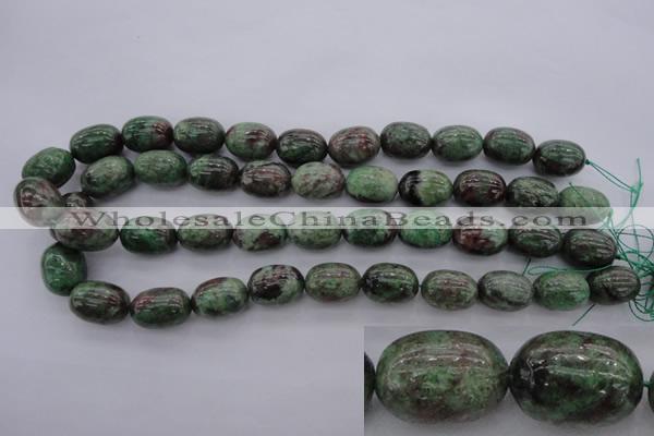 CGA85 15.5 inches 13*18mm egg-shaped red green garnet gemstone beads