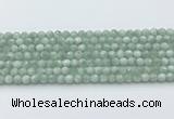 CGA910 15.5 inches 4mm faceted round green angel skin beads wholesale