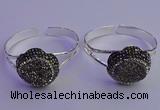 CGB2010 30mm flower druzy agate gemstone bangles wholesale