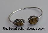 CGB2022 16*20mm freeform plated druzy agate bangles wholesale