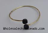 CGB2047 10mm coin plated druzy agate gemstone bangles wholesale