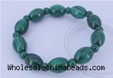 CGB227 8 inches round & rice natural malachite gemstone bracelets