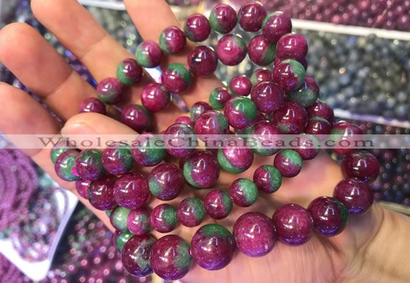 CGB2526 7.5 inches 8mm round ruby zoisite beaded bracelets